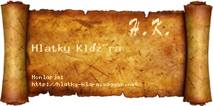Hlatky Klára névjegykártya