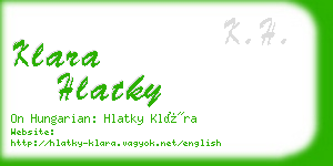 klara hlatky business card
